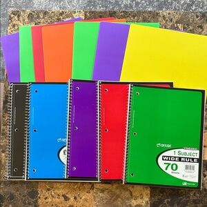 Colorful Spiral Notebooks Set